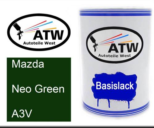 Mazda, Neo Green, A3V: 500ml Lackdose, von ATW Autoteile West.